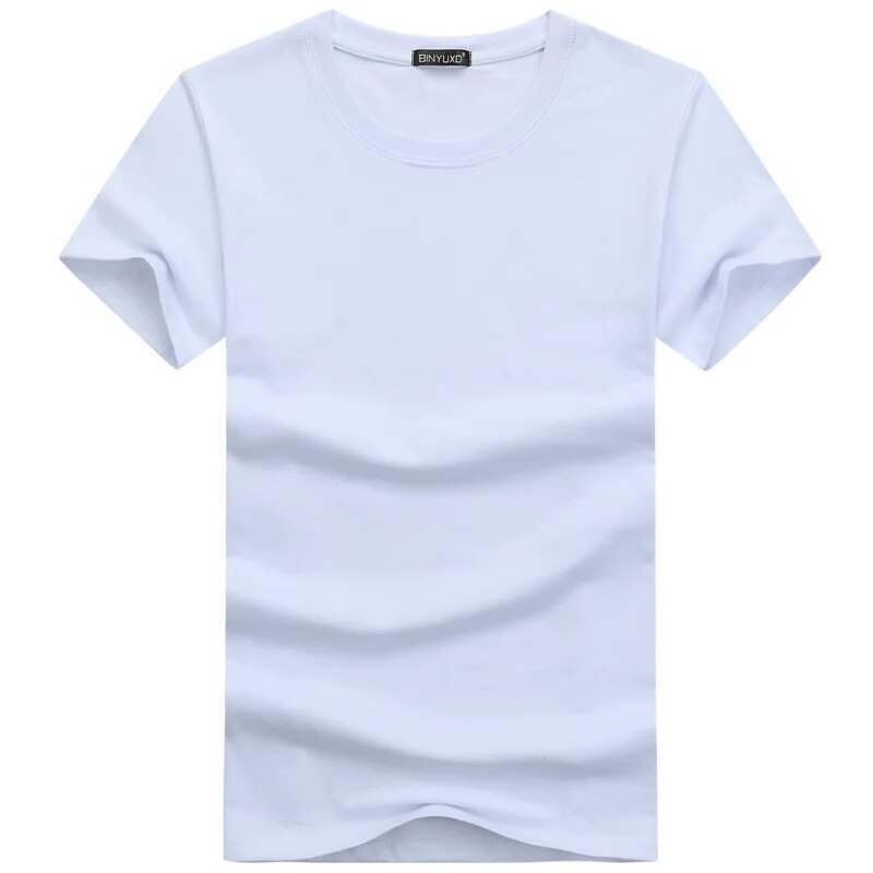 5pcs/lot Simple Style Men's T-shirts Short Sleeved Solid Cotton Spandex Regular Fit Casual Summer Tops Tee Shirts Male Clothes