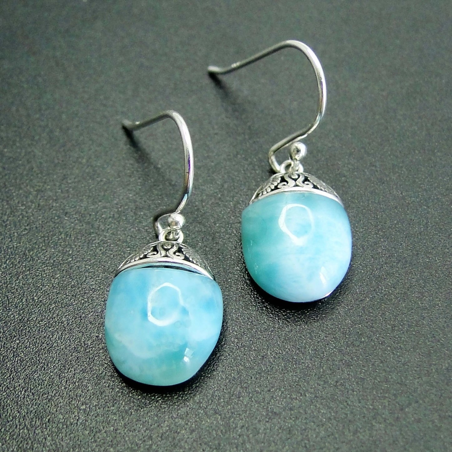 High Quality 100% 925 Sterling Silver Natural Larimar Pendant Necklace for Women Gift