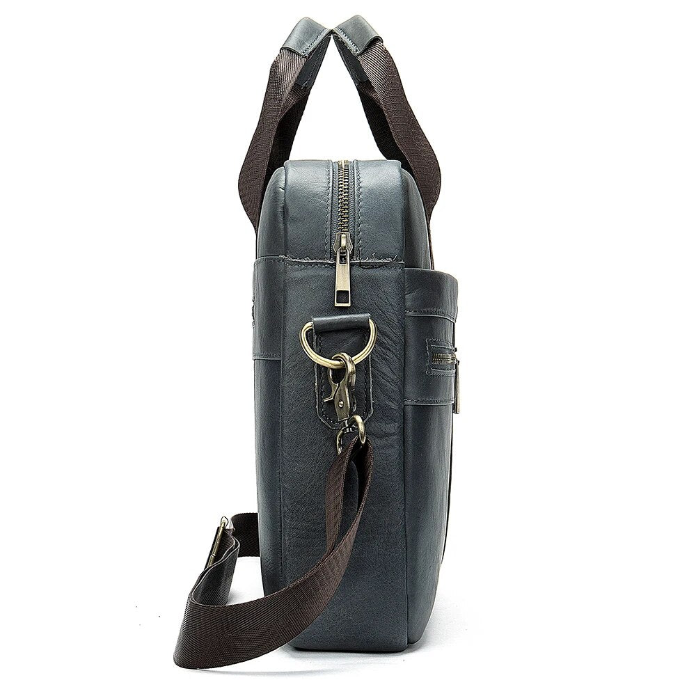Genuine Leather Business Messenger Women Men Bag Tote Briefcase For Documents A4 Shoulder Handbag Male Female Laptop Brief Case
