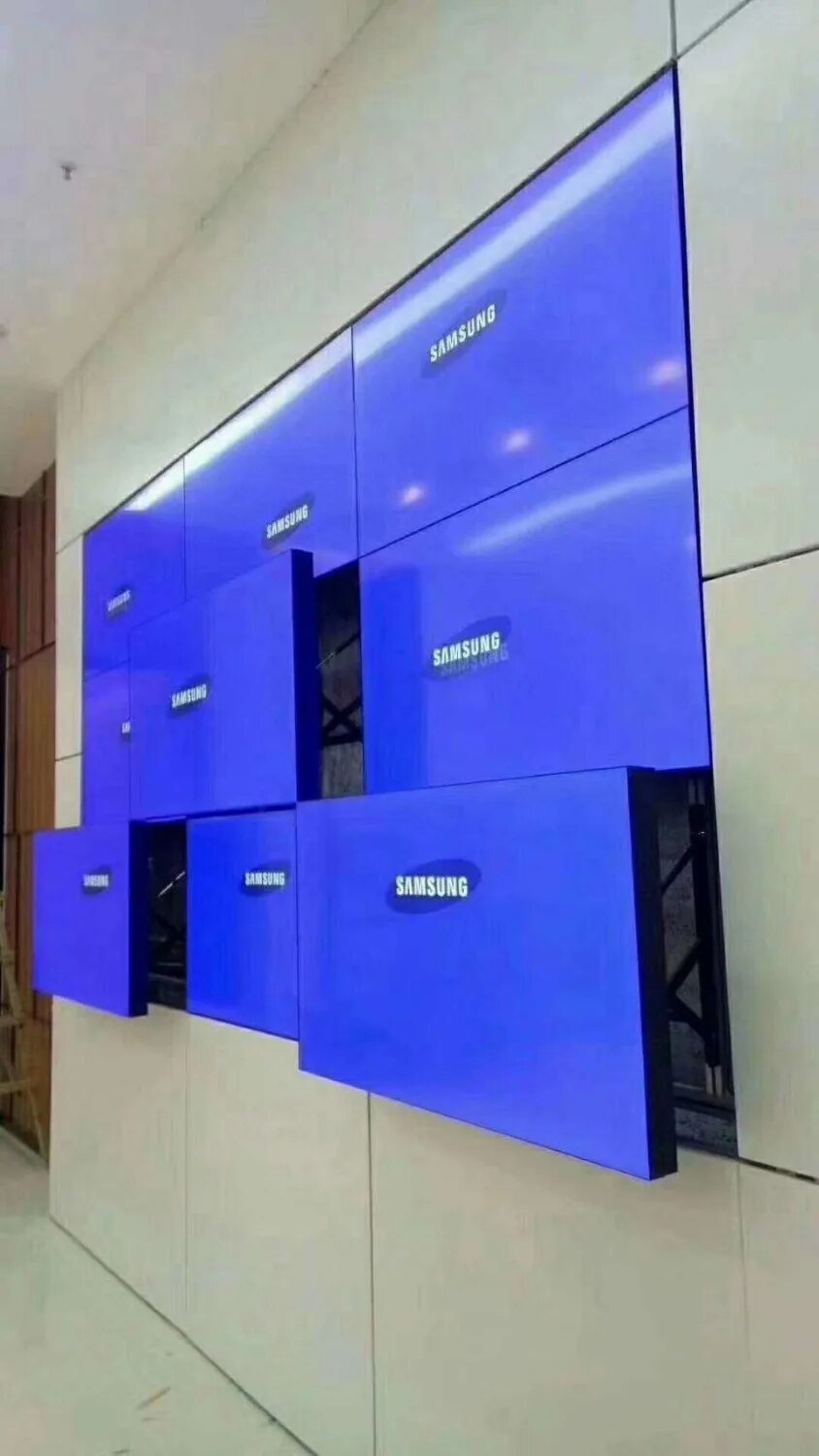 55 inch 3x4 pcs  LED LCD TV monitor screen display 1.7mm/3.5mm bezel 4K HD LCD led video TV wall