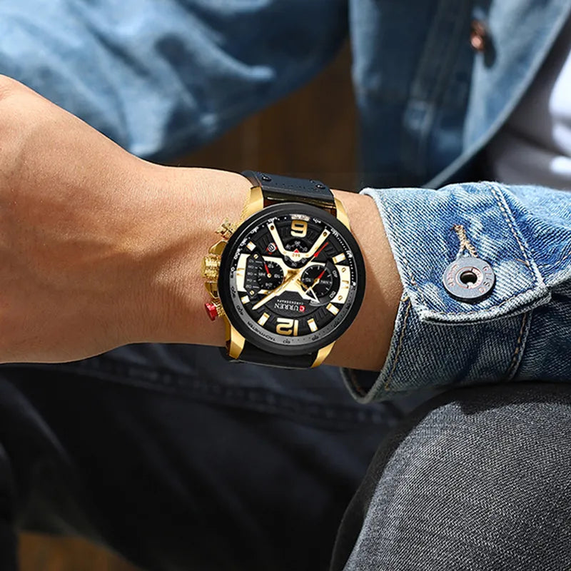 Luxury Watch For Men Quartz Chronograph Sport Waterproof Man Watches Military Fashion Stainless Steel Wristwatch Clock