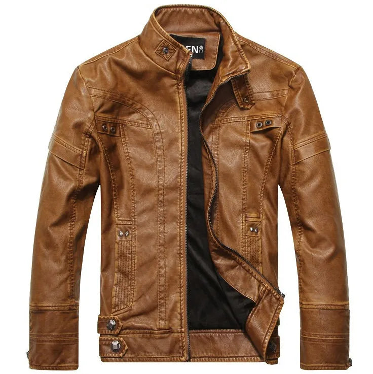 New arrive brand motorcycle leather jacket men men's leather jackets jaqueta de couro masculina mens leather coats - KAISERINC