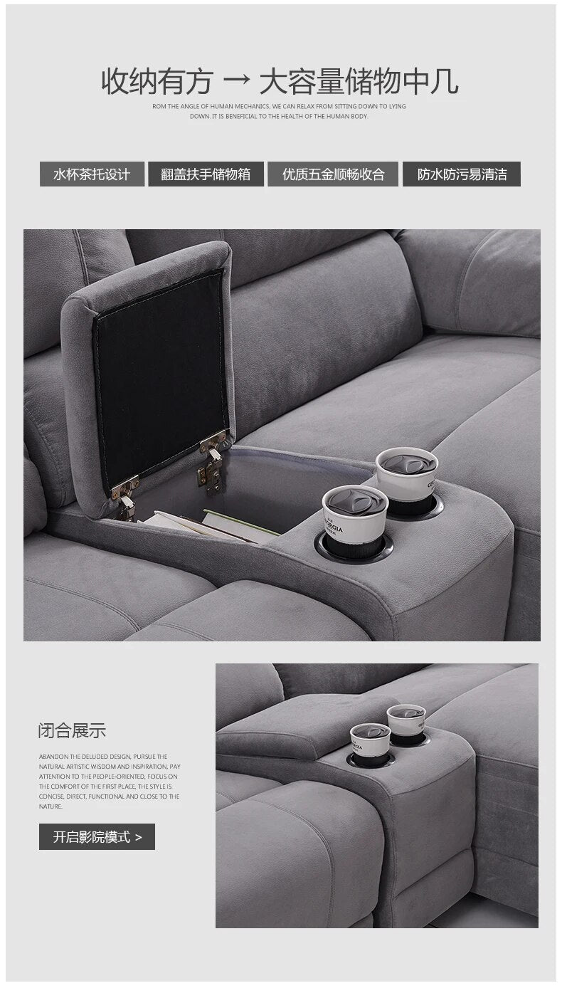 fabric sectional sofa electric recliner  Living Room Sofa set furniture alon couch puff asiento muebles de sala canape sofa cama