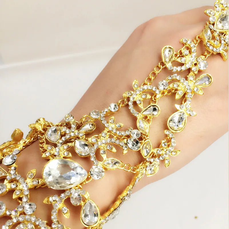 Crystal Bridal Bracelet / Wedding Dress Accessories Hand Chains Bracelets Jewelry bridal Bracelets & Bangles