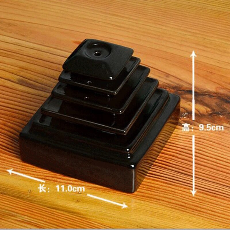 Creative Smoke Bullet Backflow Incense Cones Or Ceramic Tiantan Ornament Sandalwood Incense Burner Black Glaze Ceramic Censers