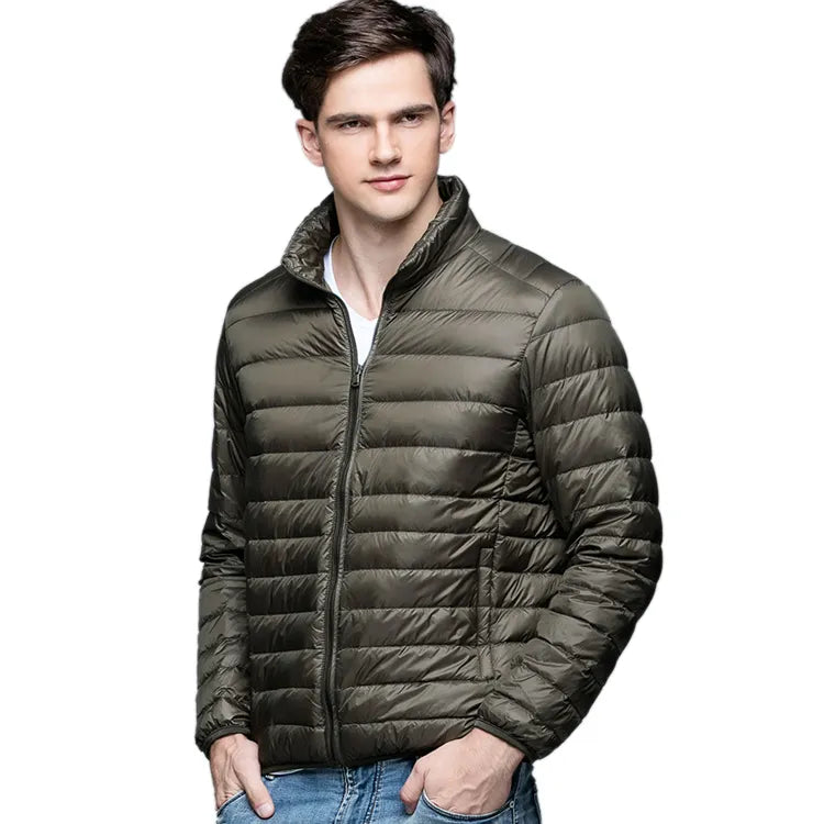 New Autumn Winter Man 90% Duck Down Jacket Ultra Light Thin S-3XL Spring Jackets Men Stand Collar Outerwear Coat - KAISERINC