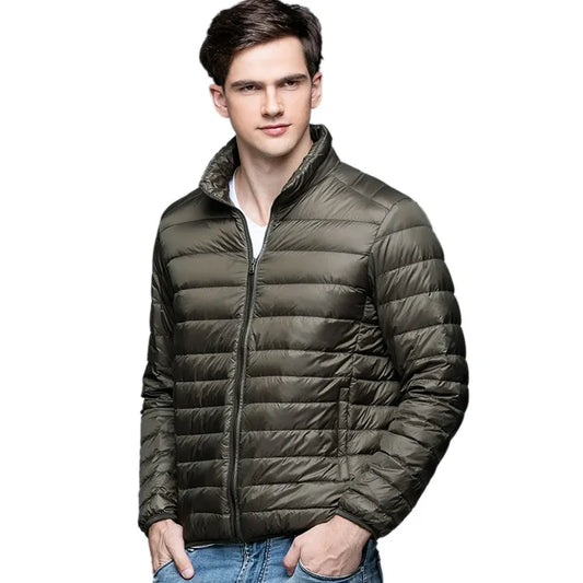 New Autumn Winter Man 90% Duck Down Jacket Ultra Light Thin S-3XL Spring Jackets Men Stand Collar Outerwear Coat - KAISERINC