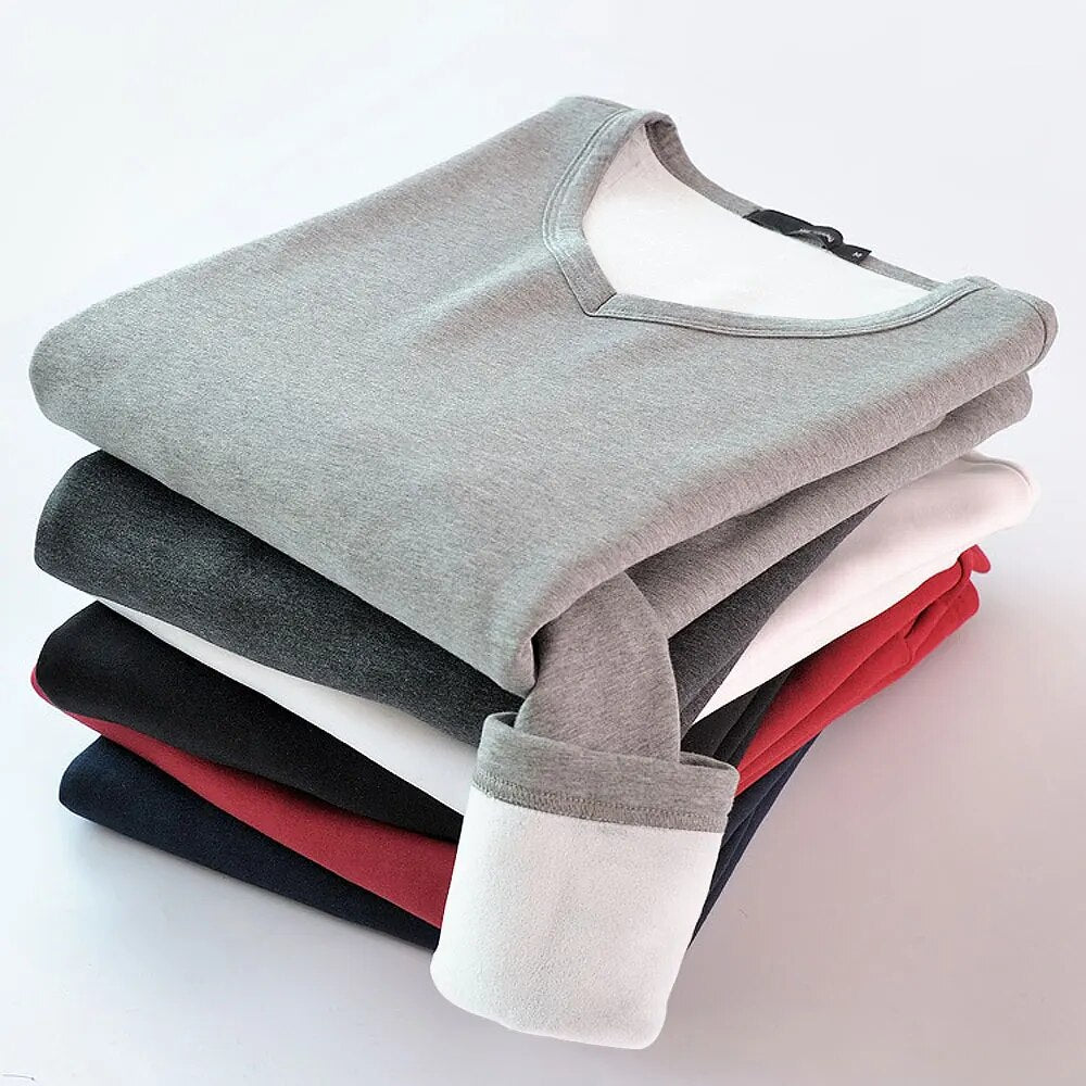 Classic Cotton Mens O Neck Undershirt Solid Bottoming Shirt Singlet Soft Comfortable Thermal Fleece Underwear Man Basic Clothing
