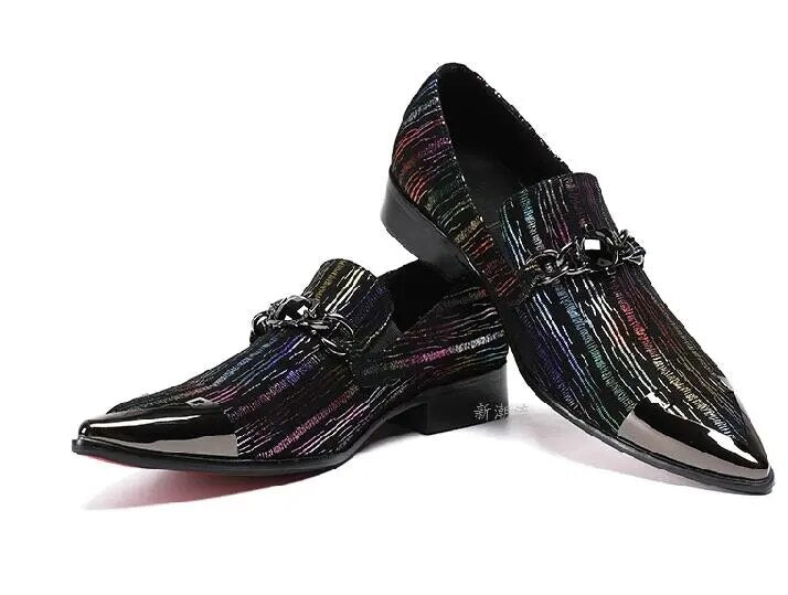 Stylish pointed youth shoes British casual business dress shoes colorful men's shoes Trendy pointed youth shoes