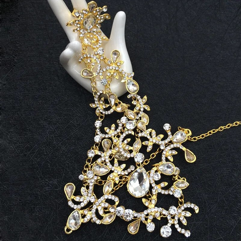 Crystal Bridal Bracelet / Wedding Dress Accessories Hand Chains Bracelets Jewelry bridal Bracelets & Bangles