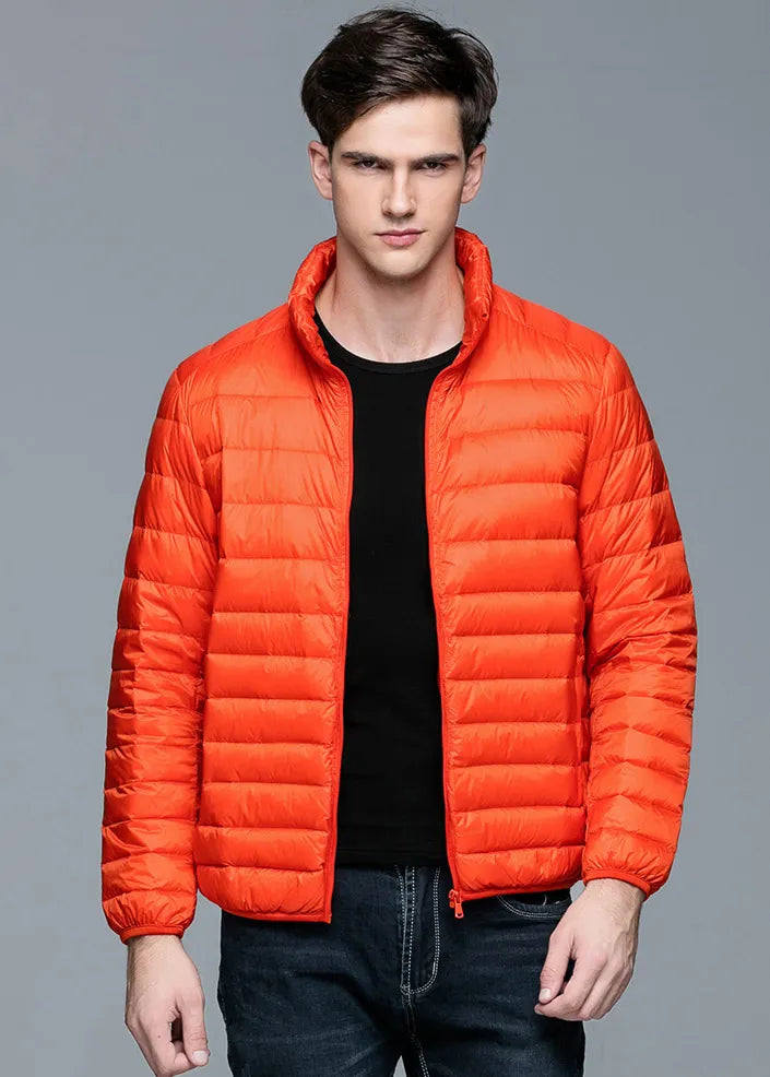 New Autumn Winter Man 90% Duck Down Jacket Ultra Light Thin S-3XL Spring Jackets Men Stand Collar Outerwear Coat - KAISERINC