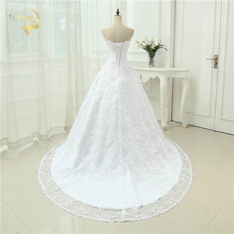 Vestido De Noiva Free Shipping New Design Backless Casamento A line With Train Robe De Mariage Lace Wedding Dresses 2023 OW 3042 - KAISERINC