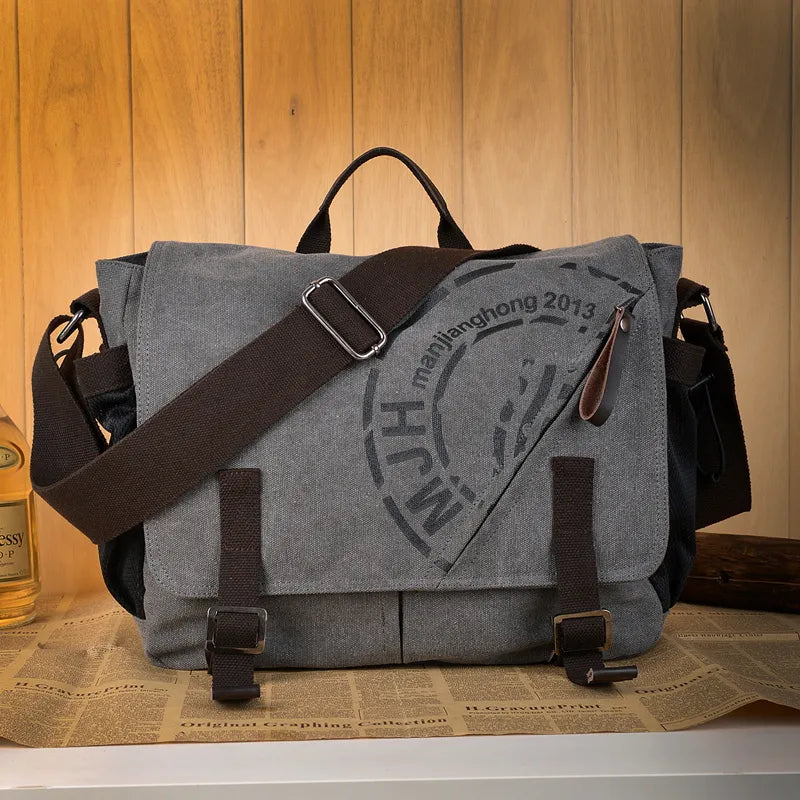 Man Canvas Messenger Bags Duffle Tote Travel Shoulder Bag High Quality Tote Bolsa Crossbody Bags Zipper Travel Leisure Handbag
