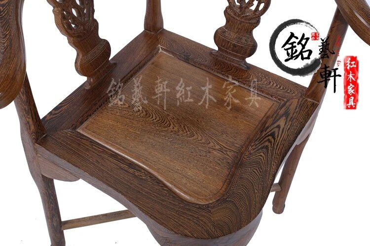 Mahogany furniture wenge chair chair lounge chair Ming and Qing classical wood armchair armchair chair triangle