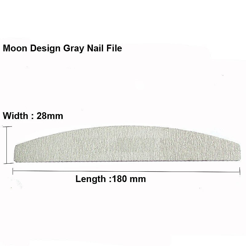 25/50PCS Nail File 100/180 UV Gel Polish Curved Grey Nail Art File Sanding Para Manicura Lime A Ongle Pedicure Nail Tool