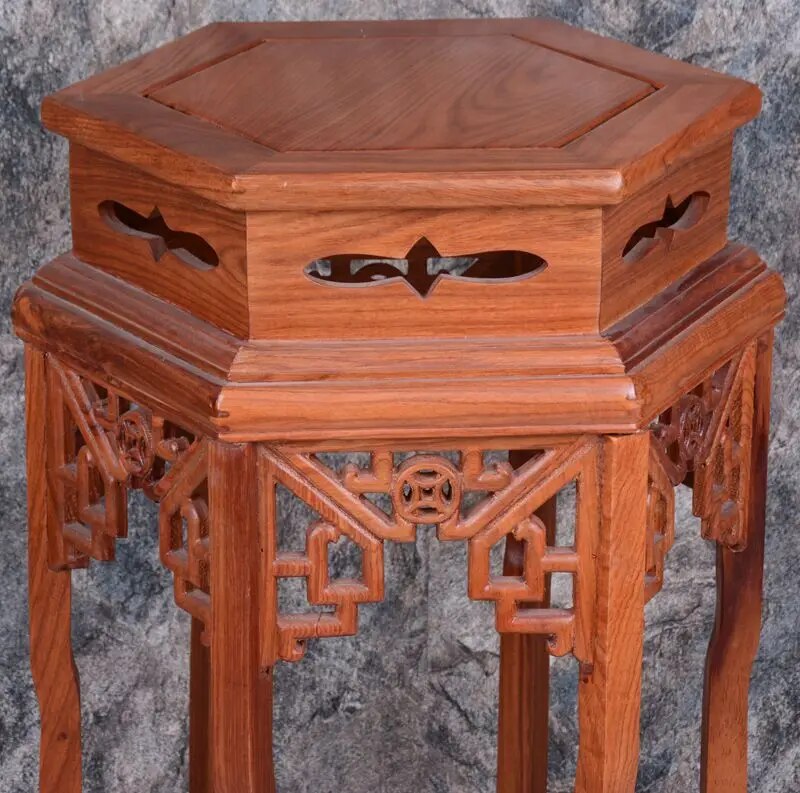A few classical mahogany furniture wood antique rosewood indoor flower pot holder Chinese multilayer package mail