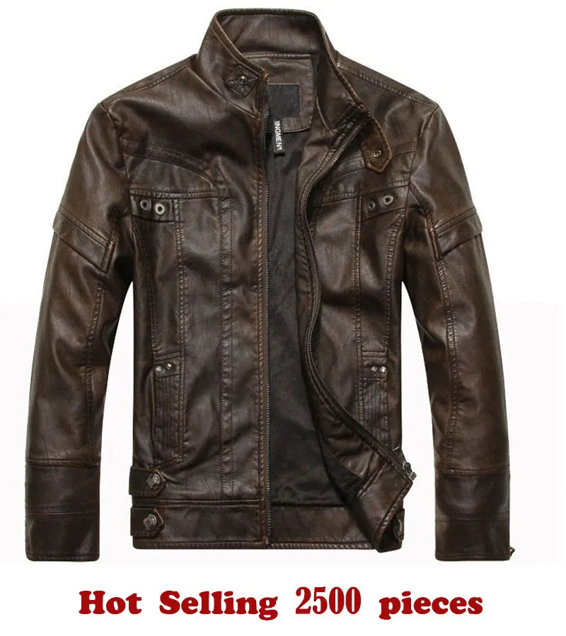 New arrive brand motorcycle leather jacket men men's leather jackets jaqueta de couro masculina mens leather coats - KAISERINC