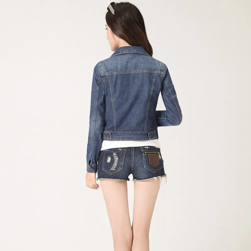 Womens Jackets Coats 2023 Spring Women  Jeans Jackets Denim Fashion Slim Cotton Solid Jacket for Women Outerwear Ladies Coats - KAISERINC