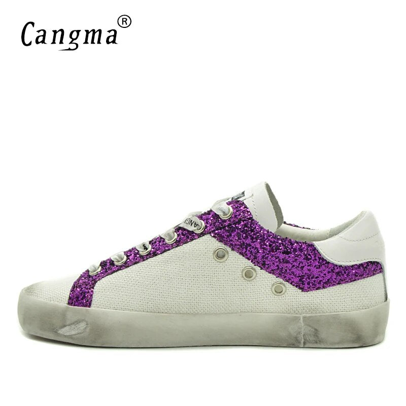 Luxury Brand Designer Sneakers Women Men Shoes Casual Shoes Canvas Sequined Leather Hemp White Shoe Adult Female Male