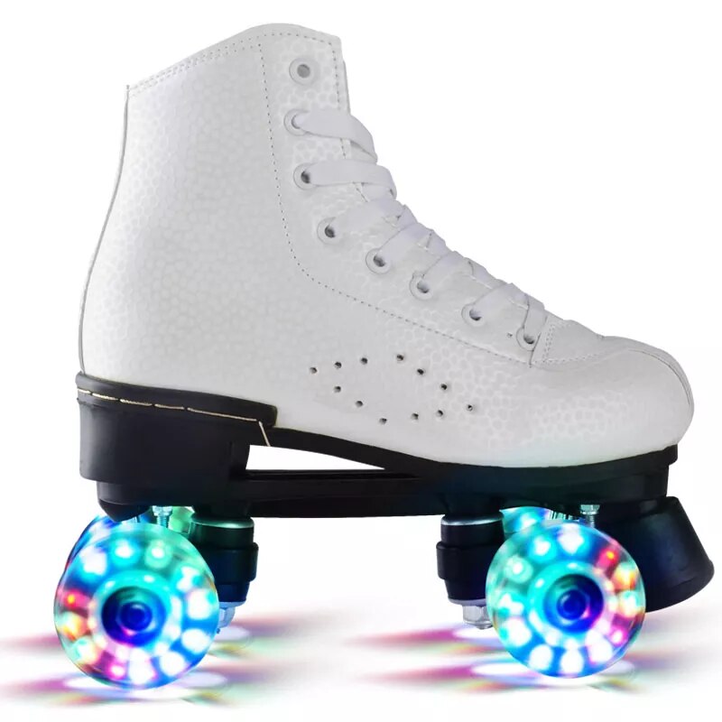 Flashing Double Wheels Roller Skate Shoes Flash Roller Skating Shoes Colorful Glowing Roller Skates Sneakers For Male Female