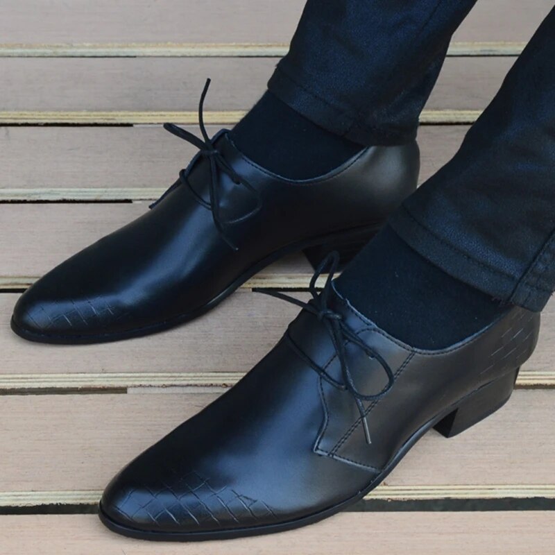 New Spring/Summer Men Leather Shoes Fashion Lace Up Dress Shoes High Quality Black Business Men's Shoes Casual Oxfords For Men