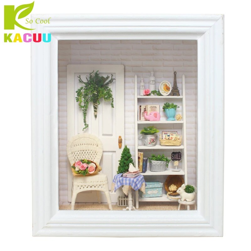 Miniature DIY Dollhouse Home Decoration Crafts Wooden Doll Houses Original Box Furniture Kit Toys for Children Gift