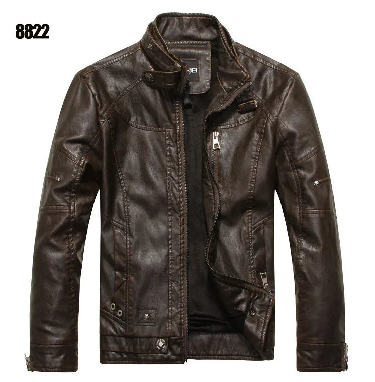 New arrive brand motorcycle leather jacket men men's leather jackets jaqueta de couro masculina mens leather coats - KAISERINC