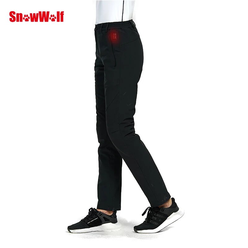 SNOWWOLF Women Winter Outdoor Pants Electric Heated Sports Hiking Trousers Waterproof Breathable Thermal Fishing Clothing