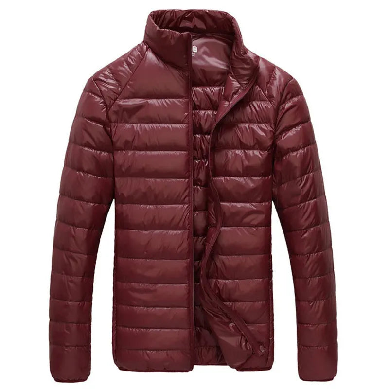 Men Winter Puffer Jacket 2023 New Ultra Light 90% White Duck Down Jackets Casual Portable Winter Coat for Men 4XL 5XL 6XL - KAISERINC