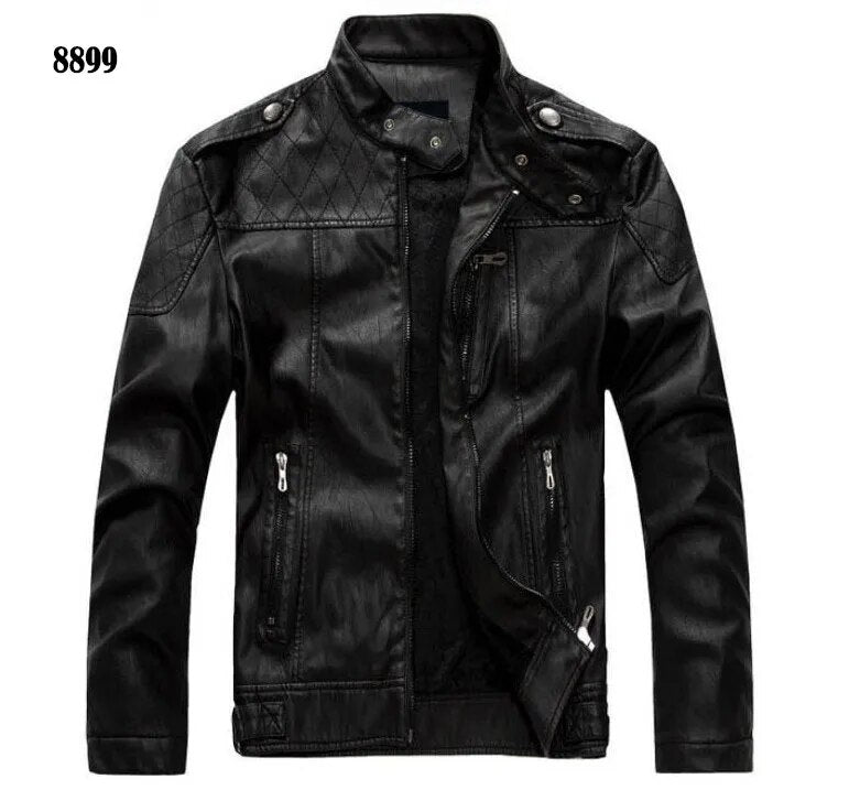 New arrive brand motorcycle leather jacket men men's leather jackets jaqueta de couro masculina mens leather coats - KAISERINC