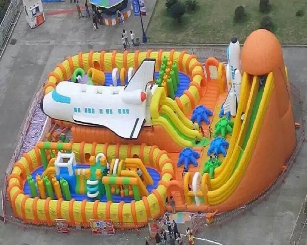 Popular big indoor playgrounds inflatable bounce house and slide combo