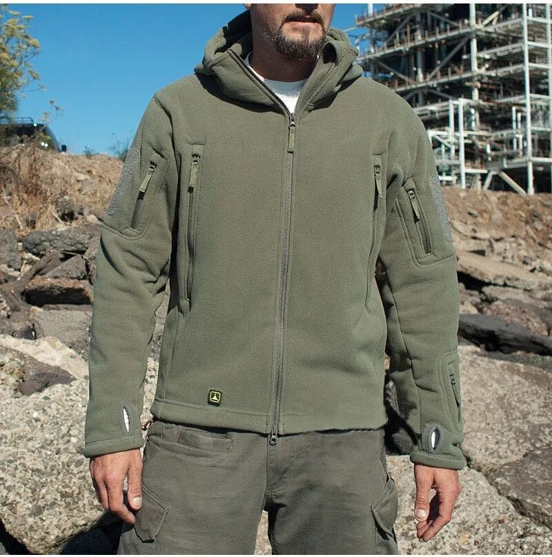 US Military Fleece Tactical Jacket Men Thermal Outdoors Polartec Warm Hooded Coat Militar Softshell Hike Outerwear Army Jackets