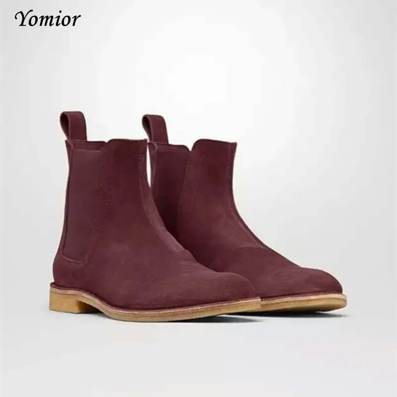 Handmade Men Chelsea Boots Vintage Casual Boots All-matching Kanye West Spring Boots Luxury Platform Wedding Party Shoe Sneakers