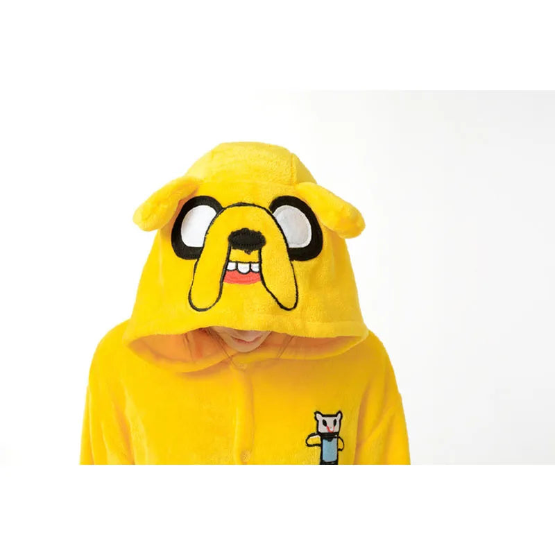 Jake Onesie Kigurumis  Yellow Dog Pajama Women Adult Soft Warm Sleepwear Festival Party Outfit  Winter Funny Cartoon Jumpsuit
