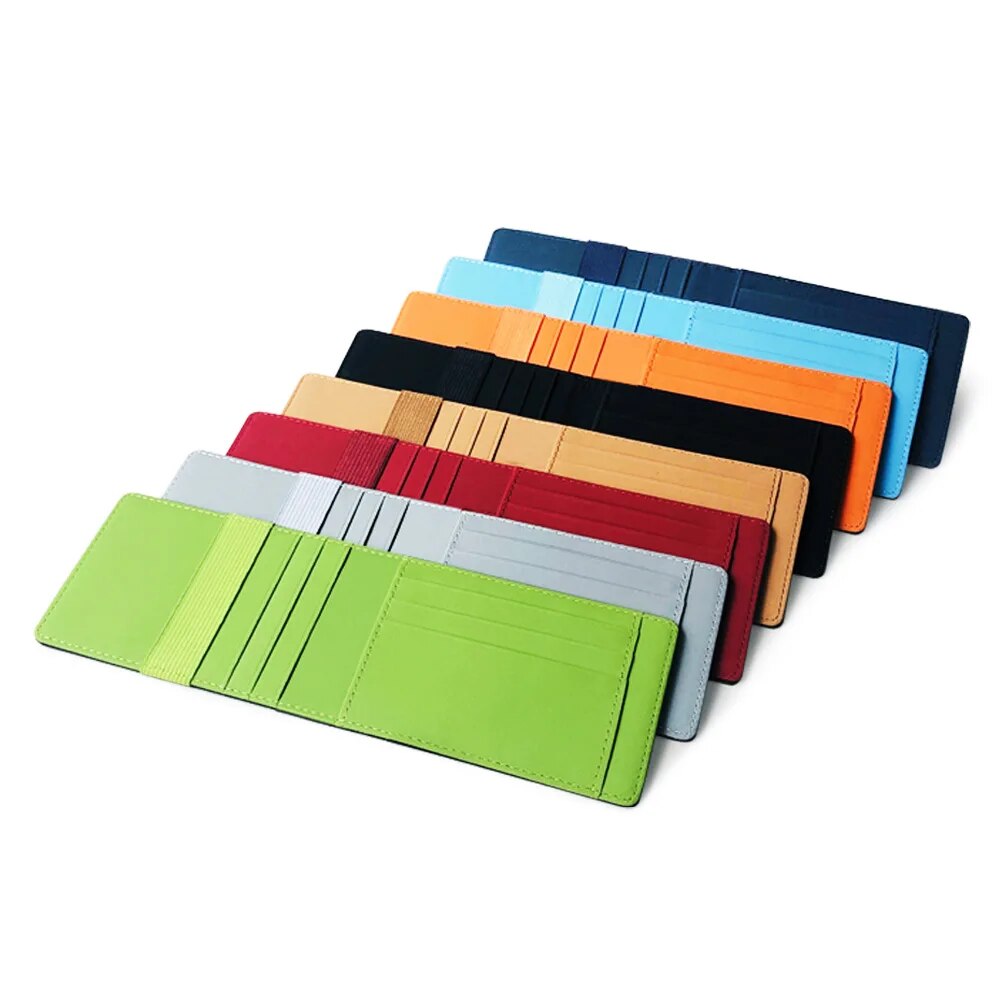 New Slim Leather Women Money Clip Wallet Wholesale Mini Men's Purse Bank Credit Card Case Man Small Cash Holder For Male