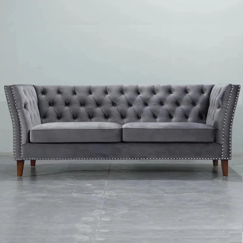 U-BEST American Style Synthetic Leather 2 seater Sofa Couch living room Furniture  Luxury Chesterfield Sofas Set