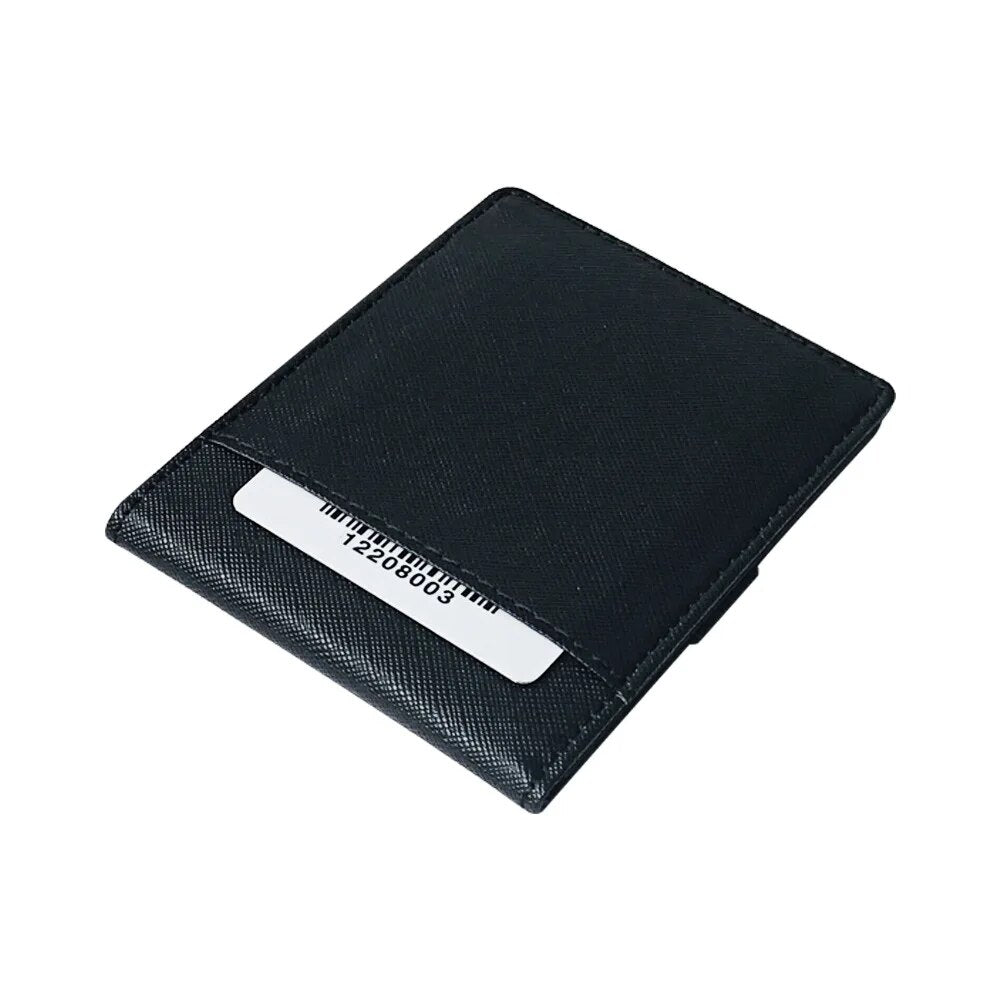 New Slim Leather Women Money Clip Wallet Wholesale Mini Men's Purse Bank Credit Card Case Man Small Cash Holder For Male