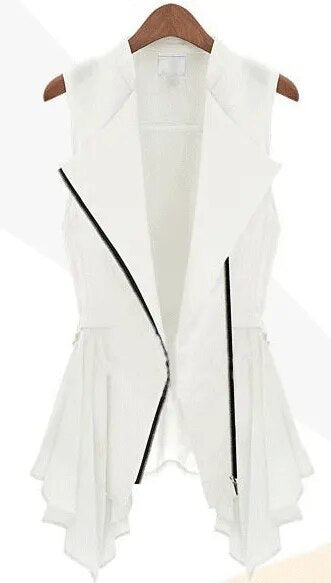 2023 Spring - Summer jacket chiffon Jackets Women Slim Long jacket  European brands sleeveless waist-coat  Maga Women S- XXXL - KAISERINC