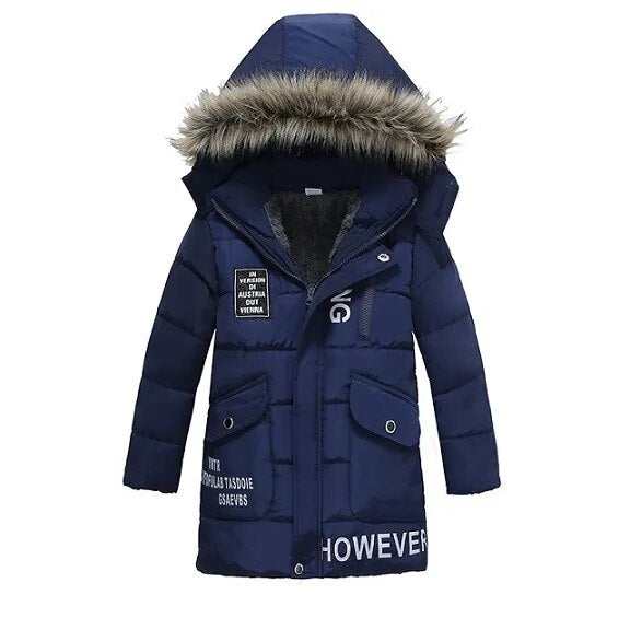 Warm Thickening Winter Fur Collar Child Coat Kids Outerwear Windproof Baby Boys Girls Jackets For 2-6 Years Old - KAISERINC