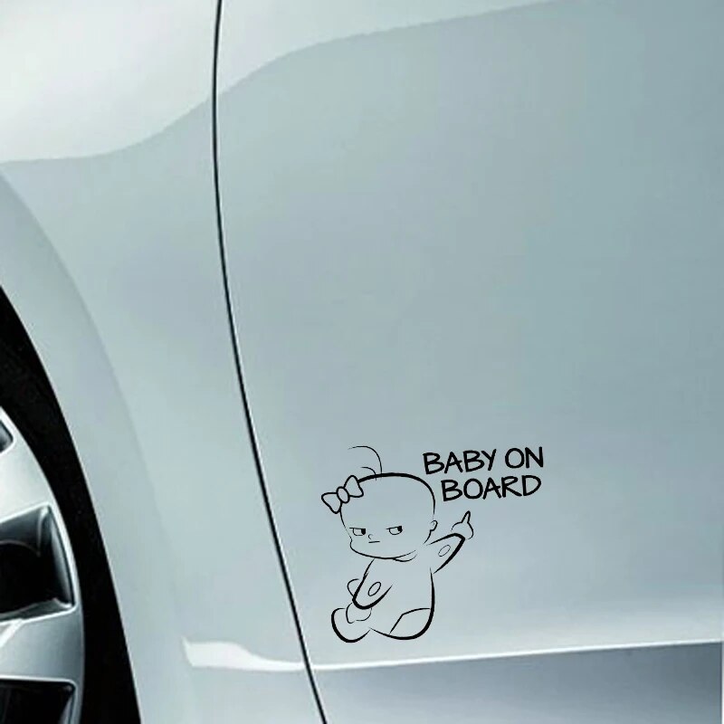 YJZT 16*14.1CM BABY ON BOARD Funny Vinyl Car Sticker Warning Sign Decal C4-0872