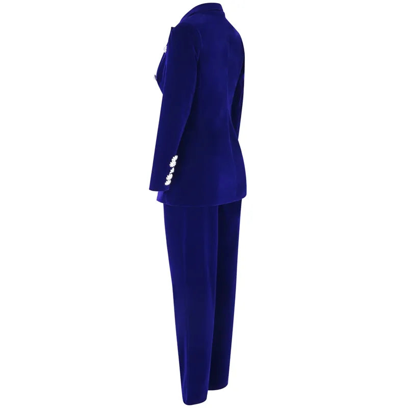 Ocstrade Summer Sets for Women 2020 New Navy Blue V Neck Long Sleeve Sexy 2 Piece Set Outfits High Quality Two Piece Set Suit