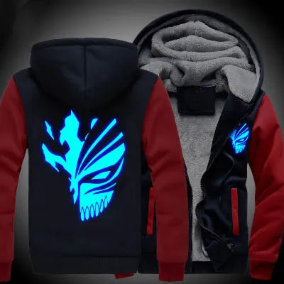 New Winter Jackets and Coats Death Hoodie Anime Luminous Hooded Thick Zipper Men Sweatshirts - KAISERINC