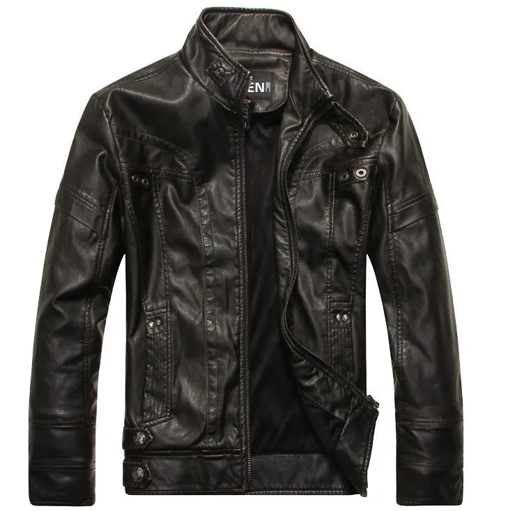 New arrive brand motorcycle leather jacket men men's leather jackets jaqueta de couro masculina mens leather coats - KAISERINC