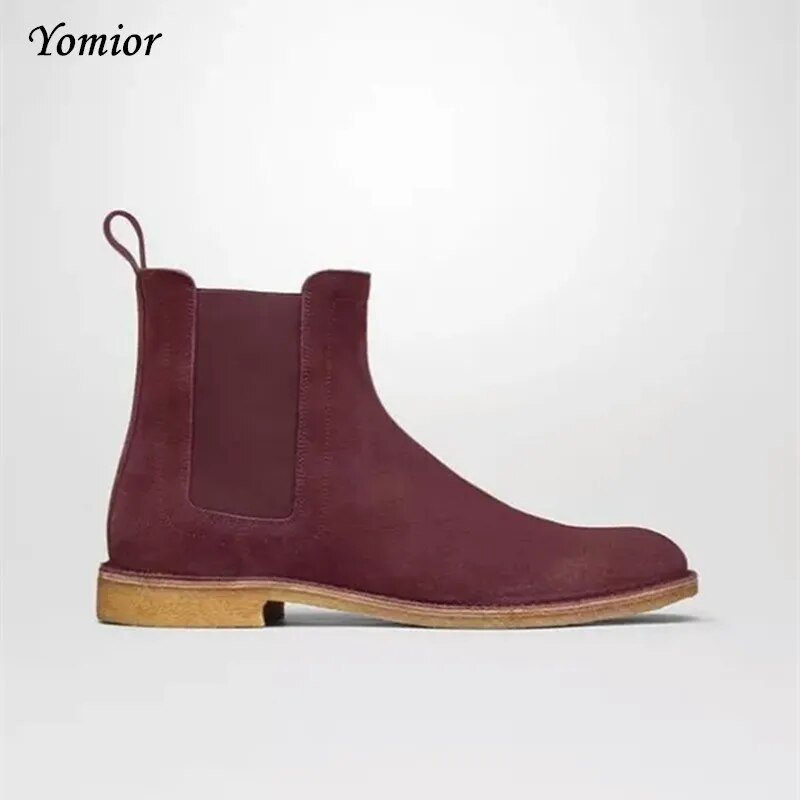 Handmade Men Chelsea Boots Vintage Casual Boots All-matching Kanye West Spring Boots Luxury Platform Wedding Party Shoe Sneakers