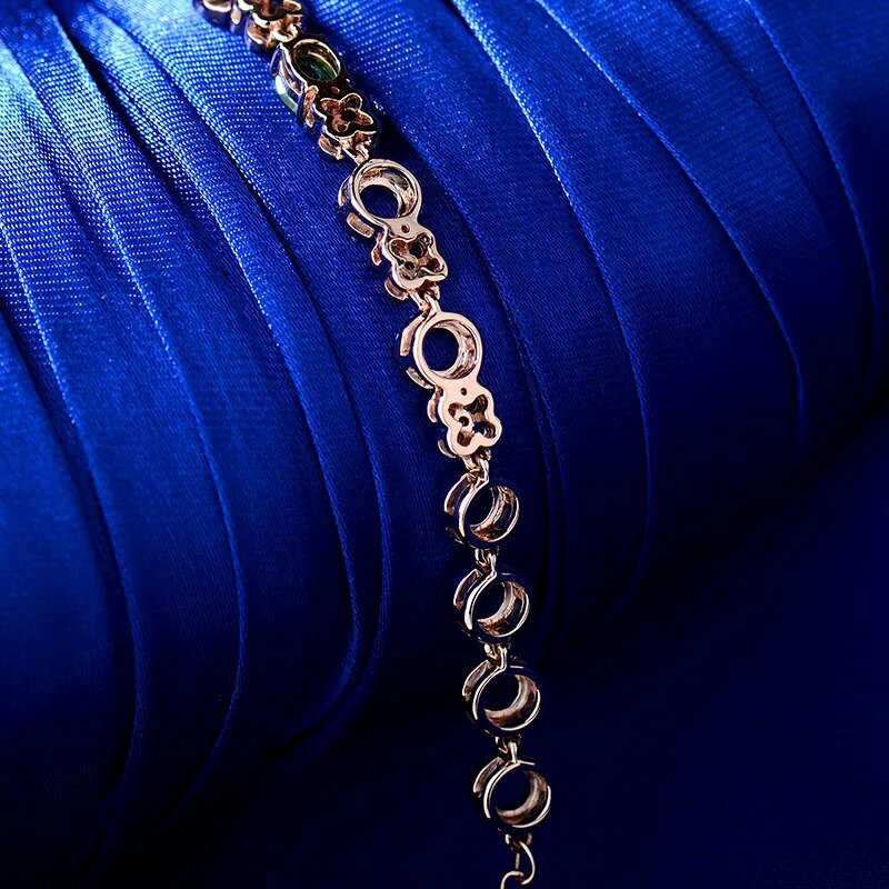 LOVERJEWELRY браслет Lady Bracelets 2.03Ct Natural Tsavorite Diamonds 18Kt Rose Gold Cluster Bracelet For Women Birthday Gifts
