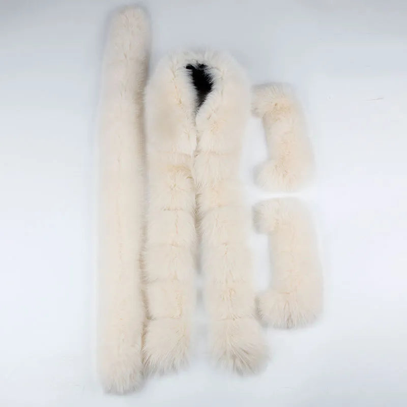 real fur women Short parka coat winter jacket real natural fox fur coat thick warm fur parkas