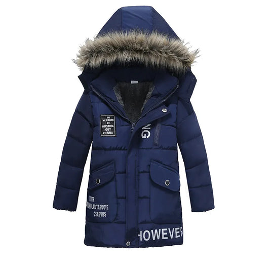 Warm Thickening Winter Fur Collar Child Coat Kids Outerwear Windproof Baby Boys Girls Jackets For 2-6 Years Old - KAISERINC