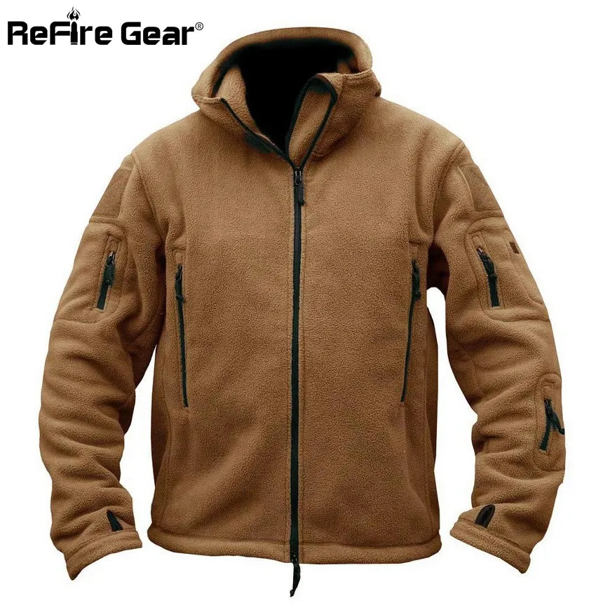 Winter Military Tactical Fleece Jacket Men Warm Polar Army Clothes Multiple Pocket Outerwear Casual Thermal Hoodie Coat Jackets - KAISERINC
