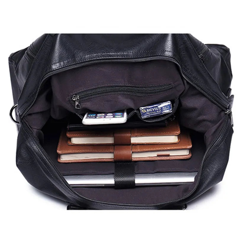 Fashion Men's Travel Bags Luggage Waterproof Suitcase Duffel Bag Big Large Capacity Bags Casual High-Capacity PU Leather Handbag