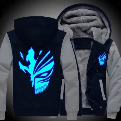 New Winter Jackets and Coats Death Hoodie Anime Luminous Hooded Thick Zipper Men Sweatshirts - KAISERINC